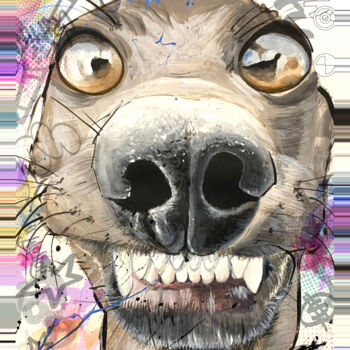 Arts numériques intitulée "Attention chien méc…" par Stéphane Palazzotto, Œuvre d'art originale, Travail numérique 2D