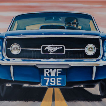 Pittura intitolato "Ford Mustang.jpg" da Stephane Paturel, Opera d'arte originale, Olio