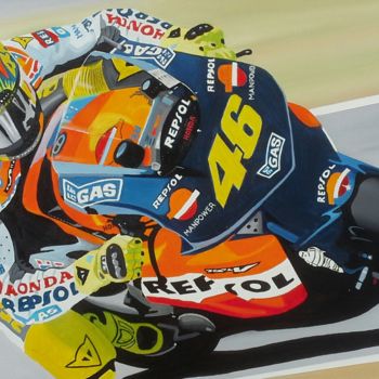 Painting titled "valentino Rossi" by Stephane Paturel, Original Artwork, Oil