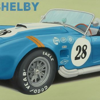 Painting titled "AC Cobra Shelby" by Stephane Paturel, Original Artwork, Oil