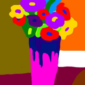 Arte digitale intitolato "Bouquet d'été" da Stephane Pruvot, Opera d'arte originale, Pittura digitale