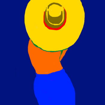Arts numériques intitulée "Chapeau rond" par Stephane Pruvot, Œuvre d'art originale, Peinture numérique
