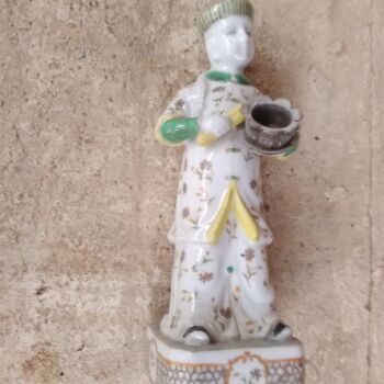 Sculpture titled "Personnage chinois" by Stephane Renaud, Original Artwork, Ceramics