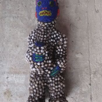 Sculpture titled "Personnage africain…" by Stephane Renaud, Original Artwork, Other