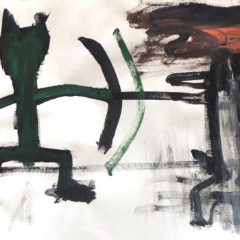 Картина под названием "chasse.jpg" - Stephane Salvi, Подлинное произведение искусства, Гуашь