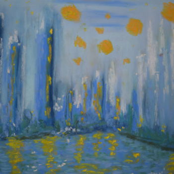 Painting titled "ville-bleu.jpg" by Stephane Thery, Original Artwork