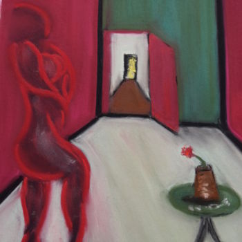 Painting titled "nu-rouge.jpg" by Stephane Thery, Original Artwork