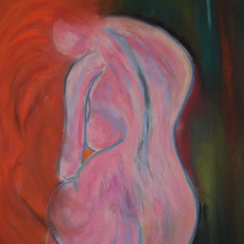Pittura intitolato "nu-rose.jpg" da Stephane Thery, Opera d'arte originale