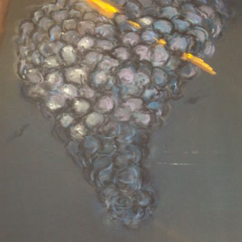 Painting titled "grappe de raisin" by Stephane Thery, Original Artwork