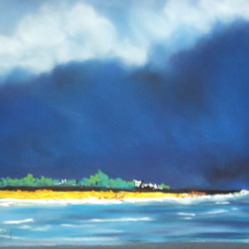 Painting titled "nuage sur quiberon" by Stephane Thery, Original Artwork
