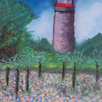 Картина под названием "le grand phare à be…" - Stephane Thery, Подлинное произведение искусства