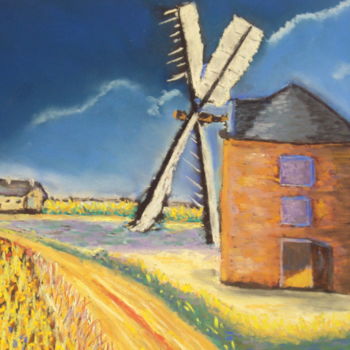 Painting titled "moulin à belle ile…" by Stephane Thery, Original Artwork