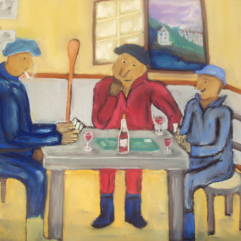 Painting titled "marins au bistrot d…" by Stephane Thery, Original Artwork