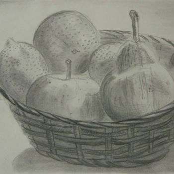 Drawing titled "Corbeille 3" by Steph, Original Artwork
