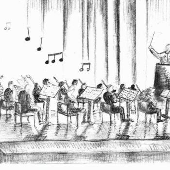 Dessin intitulée "chef d'orchestre" par Steph, Œuvre d'art originale