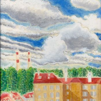 Painting titled "Fontenay plein sud" by Steph, Original Artwork, Oil