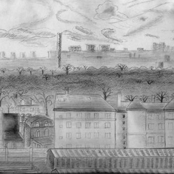 Dibujo titulada "Fontenay plein sud 8" por Steph, Obra de arte original, Otro