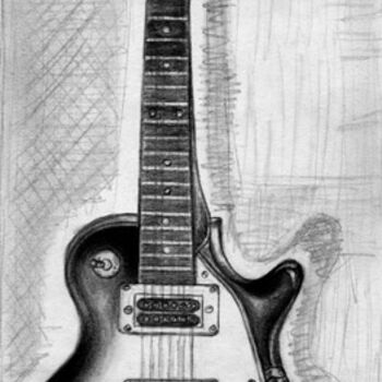 Dessin intitulée "Guitare" par Steph, Œuvre d'art originale