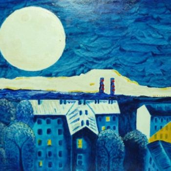 Painting titled "rêve de lune" by Steph, Original Artwork