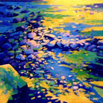 Painting titled "Rivage" by Stéphane Le Lay, Original Artwork, Acrylic