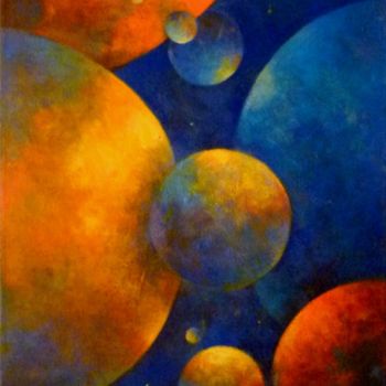 Peinture intitulée "Planètes" par Stéphane Le Lay, Œuvre d'art originale, Acrylique