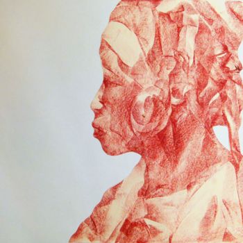 Dibujo titulada "Femme Portait de fe…" por Stéphane Le Lay, Obra de arte original, Pastel