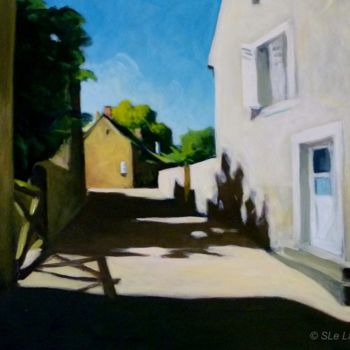 Peinture intitulée "Rue et maisons au s…" par Stéphane Le Lay, Œuvre d'art originale, Acrylique