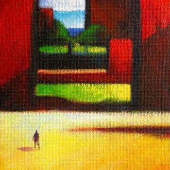 Painting titled "L'arche rouge" by Stéphane Le Lay, Original Artwork, Acrylic