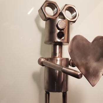 Sculpture titled "French love" by Stephane Lelu, Original Artwork, Metals