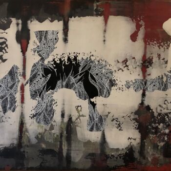 Painting titled "#itération-occurence" by Iconbys, Original Artwork, Acrylic Mounted on Wood Panel