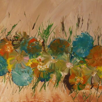 Painting titled "Floréal" by Stéphanie Beauvais, Original Artwork, Acrylic Mounted on Wood Stretcher frame