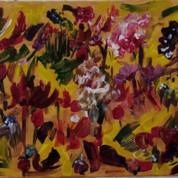 Painting titled "Dans mon jardin, na…" by Stéphanie Bravo, Original Artwork, Acrylic