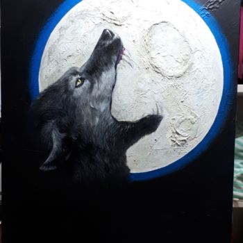 Schilderij getiteld "Loup" door Stephanie Criado, Origineel Kunstwerk, Acryl