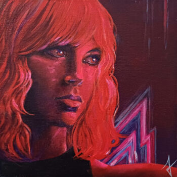 Peinture intitulée "Atomic Blonde" par Stephanie Criado, Œuvre d'art originale, Acrylique Monté sur Carton