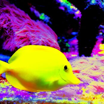 Photography titled "Yellow fish" by Stéphanie Dambry, Original Artwork, Digital Photography