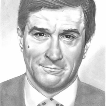 Drawing titled "Robert de NIRO" by Stéphanie Delanoe, Original Artwork, Charcoal