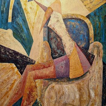 Peinture intitulée "La Femme Cigale Cab…" par Stéphanie Durand-Lelong, Œuvre d'art originale, Huile Monté sur Châssis en bois