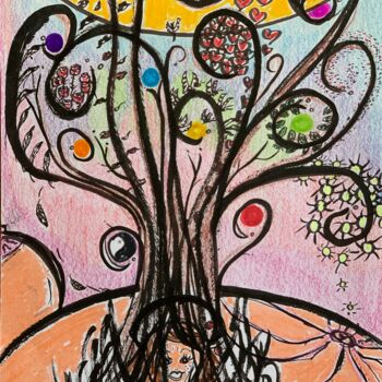 Dessin intitulée "Roots and wings" par Stéphanie Ehrhard Strugala (Stefinfinity), Œuvre d'art originale, Crayon