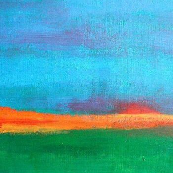 Painting titled "HORIZON LOINTAIN" by Stéphanie Galmiche, Original Artwork, Acrylic