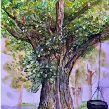 Painting titled "Old regal" by Stephanie Hopkins, Original Artwork, Watercolor