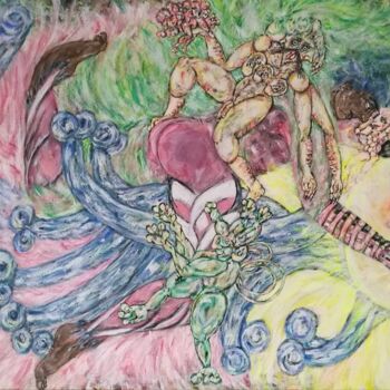 Pintura titulada "les semeurs des éto…" por Stéphanie Mélusine, Obra de arte original, Acrílico Montado en Bastidor de camil…