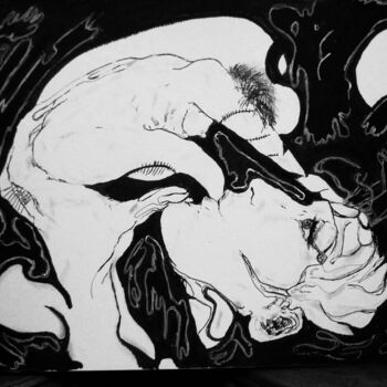 Zeichnungen mit dem Titel "cicatrice" von Stéphanie Mélusine, Original-Kunstwerk, Tinte