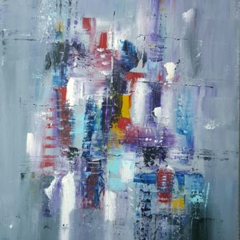 Schilderij getiteld "Evaporation 188" door Stéphanie Menard, Origineel Kunstwerk, Acryl Gemonteerd op Frame voor houten bran…