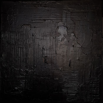 Peinture intitulée "Monochrome Noir 40" par Stéphanie Menard, Œuvre d'art originale, Acrylique Monté sur Châssis en bois