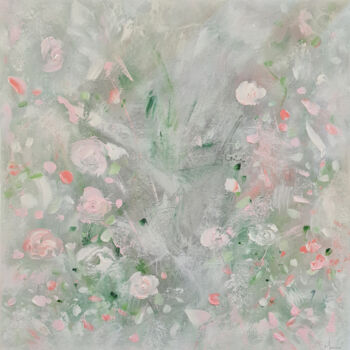 Painting titled "Petite Botanique N°…" by Stéphanie Menard, Original Artwork, Acrylic Mounted on Wood Stretcher frame