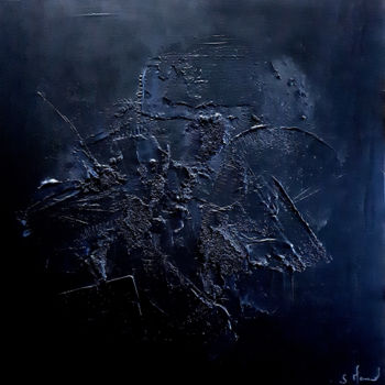 Pittura intitolato "Monochrome Noir 8" da Stéphanie Menard, Opera d'arte originale, Acrilico Montato su Telaio per barella i…