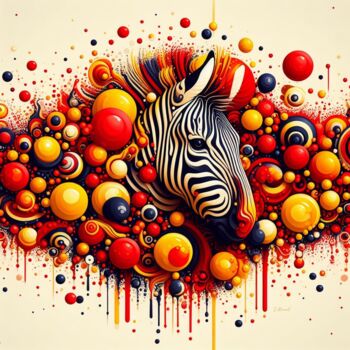Arts numériques intitulée "Zebra" par Stéphanie Roussel, Œuvre d'art originale, Peinture numérique