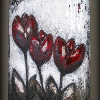 Peinture intitulée "Même les fleurs ont…" par Stéphanie Bouchard, Œuvre d'art originale, Huile