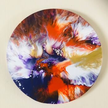 Painting titled "Fire Opale" by Stephanie Favier, Original Artwork, Acrylic Mounted on Wood Stretcher frame