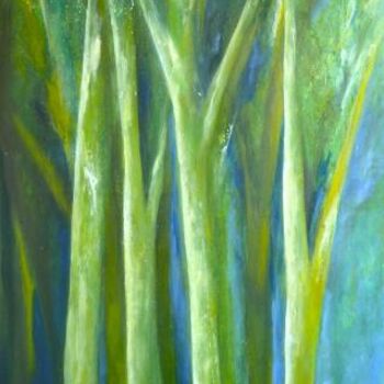 Painting titled "Green Forest" by Stephanie Favier, Original Artwork